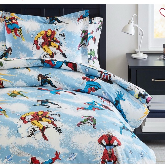 Pottery Barn Other - Pottery Barn Marvel Heroes Glow-in-the-Dark Duvet Cover Twin NEW